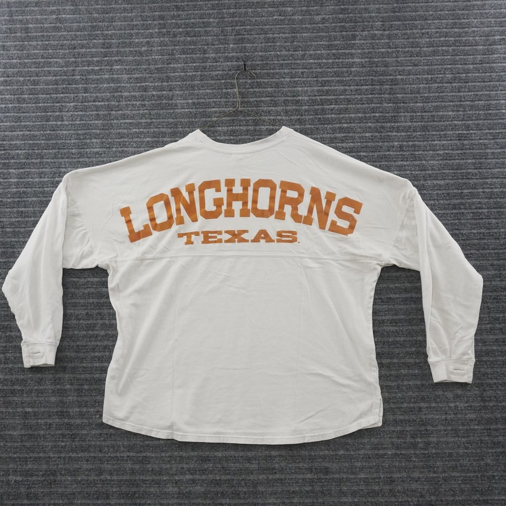 Pressbox Texas Longhorns Spirit Jersey Women XL White Long Sleeve Shirt NCAA